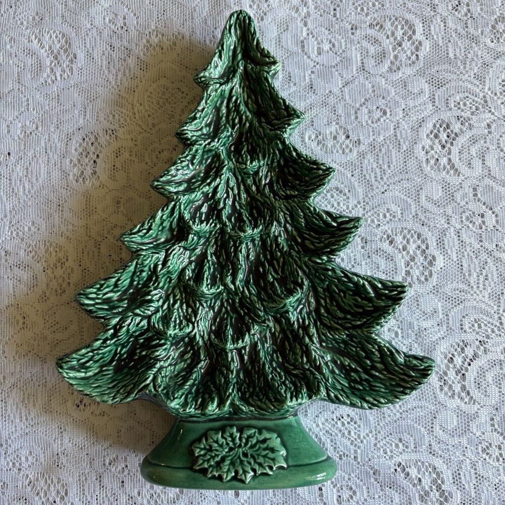 Vintage Nowell’s Molds 1981 Ceramic Christmas Tree Candy Dish Stand Decor
